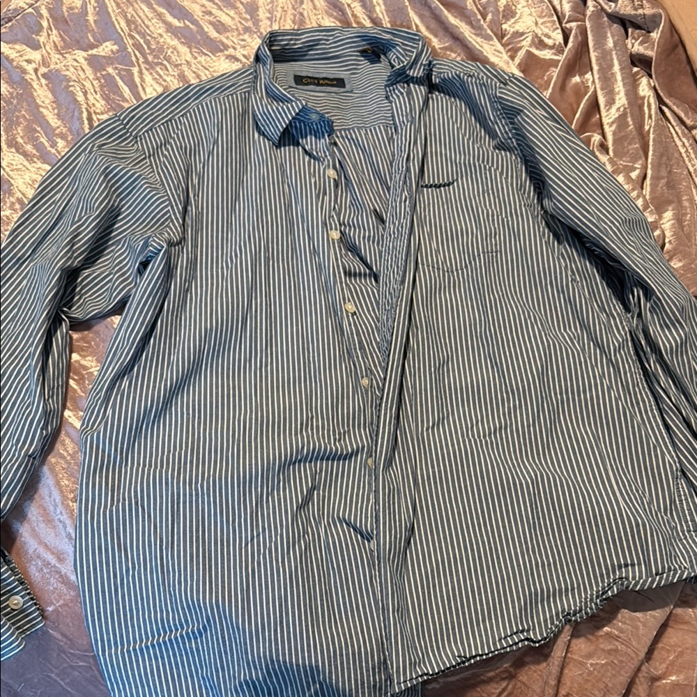 Club Room Large Men's Blue Striped Shirt